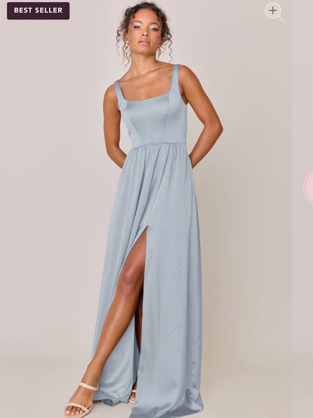 Revelry Satin Bridesmaid Dress - Sky Blue NO ALTERATIONS MADE